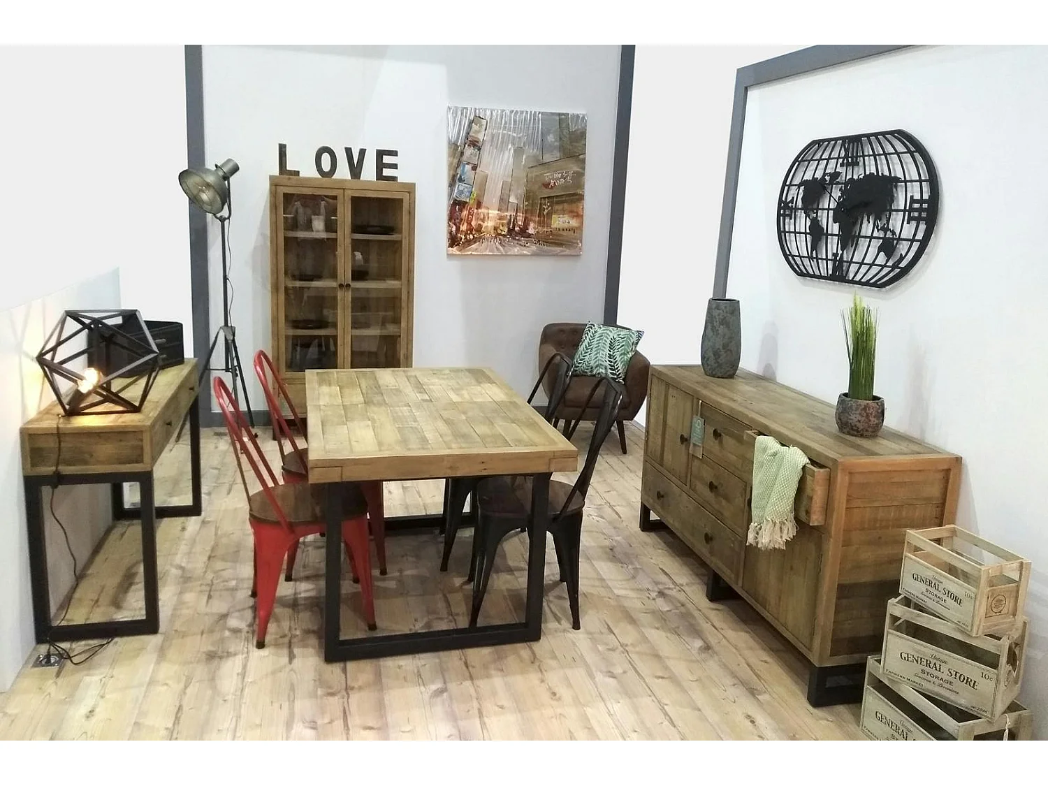 Table Repas Extensible Bois recyclé 180/240x90x77cm BRISBANE