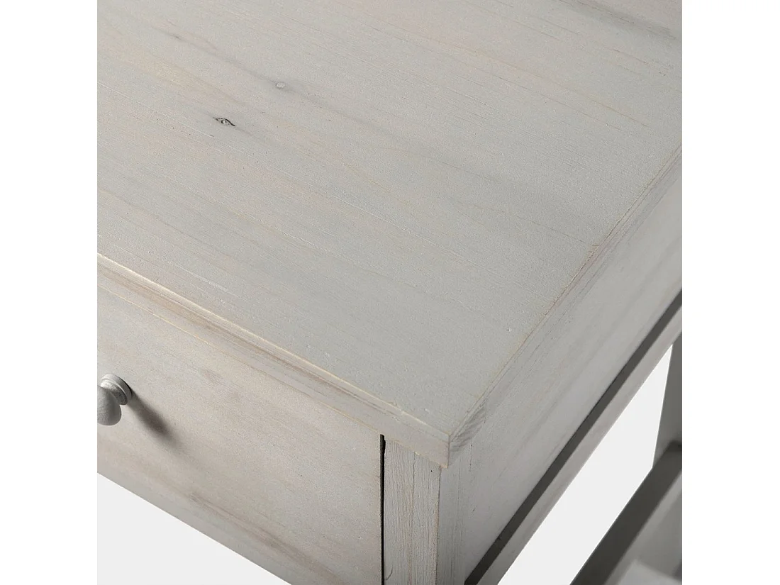 Mesita de noche 1 cajón de Madera Gris decapado 60 x 42- Folk
