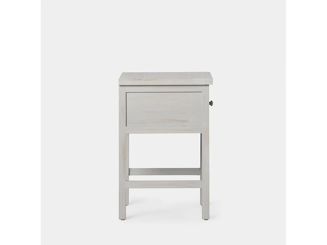 Mesita de noche 1 cajón de Madera Gris decapado 60 x 42- Folk