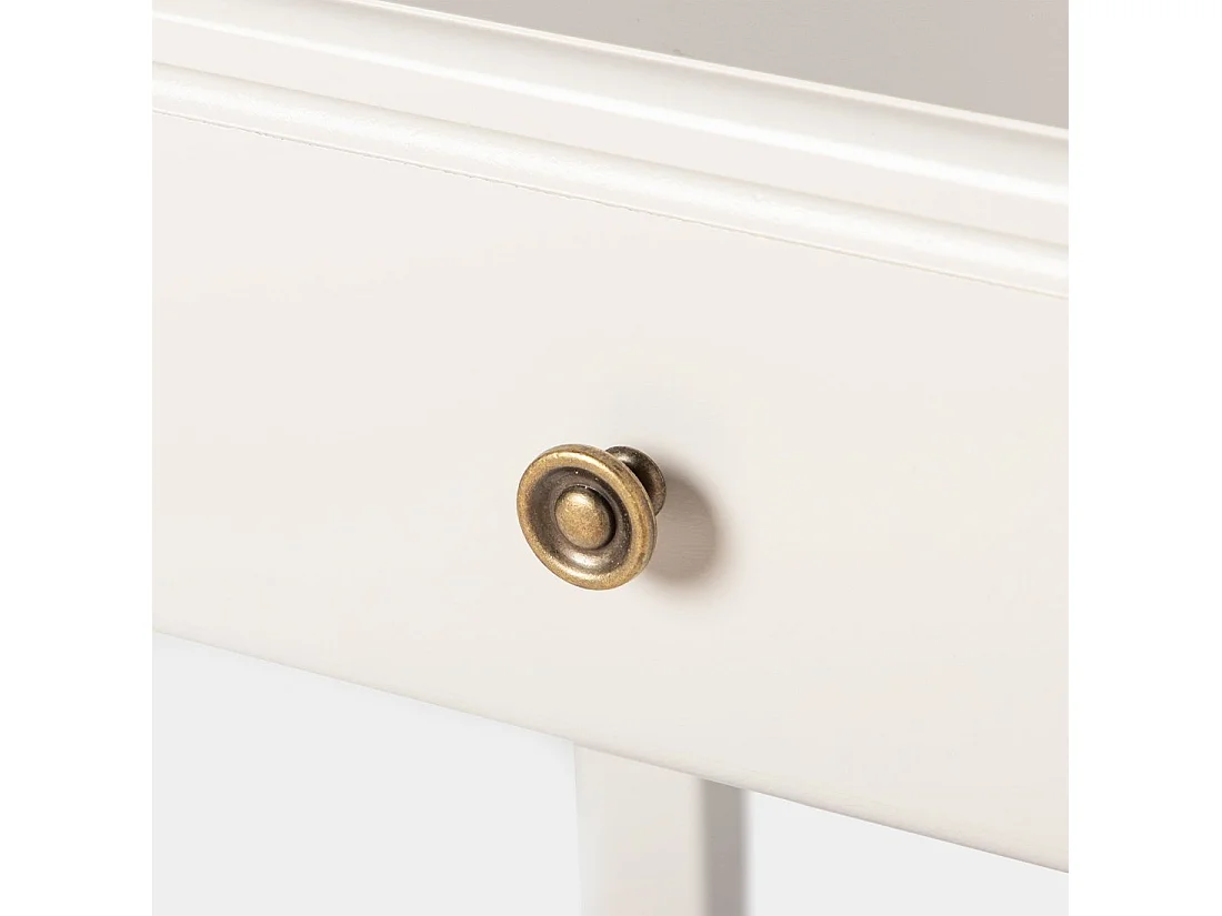 Table de chevet 1 tiroir en laqué gris perle 46x60 cm-Ruan