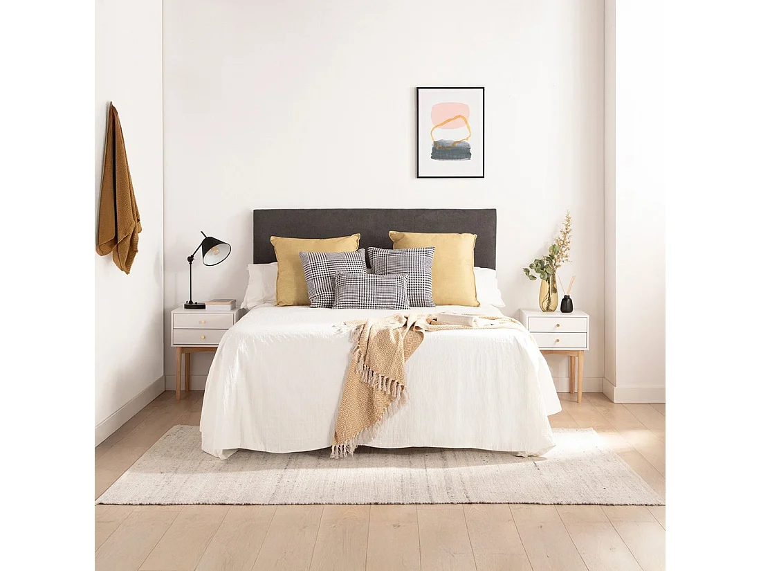 Table de chevet 2 tiroirs en laqué blanc 40x56.5 cm-Vichy