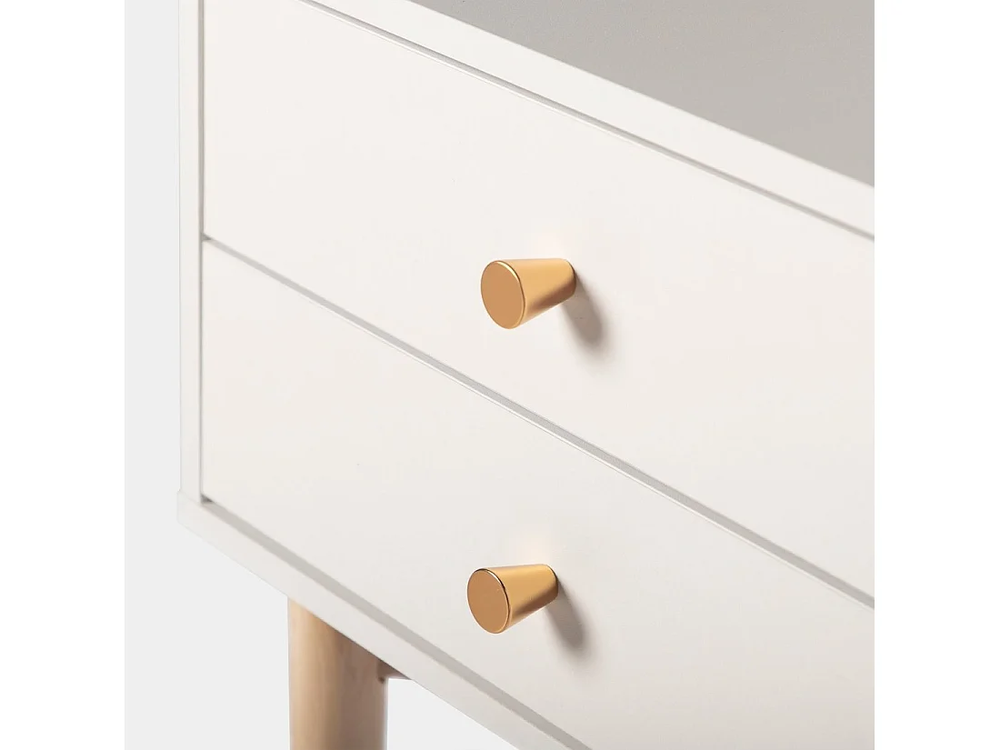 Table de chevet 2 tiroirs en laqué blanc 40x56.5 cm-Vichy