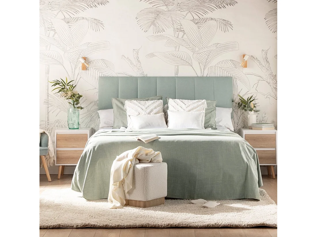 Mesita de noche 2 cajones de Lacado Blanco-Natural 59 x 40- Kemi