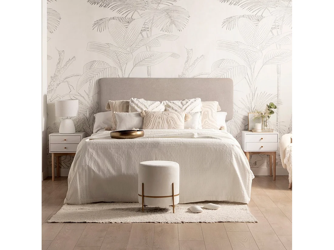 Table de chevet 2 tiroirs en laqué blanc 40x56.5 cm-Vichy