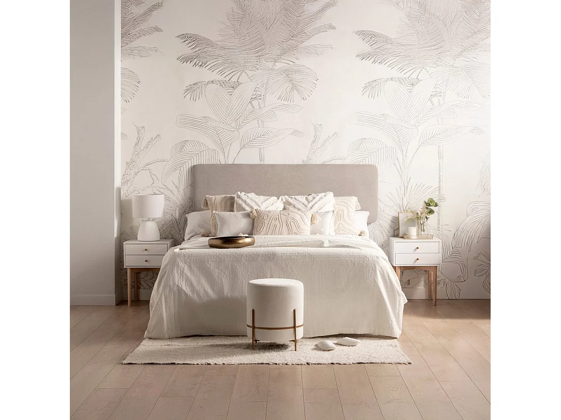 Table de chevet 2 tiroirs en laqué blanc 40x56.5 cm-Vichy