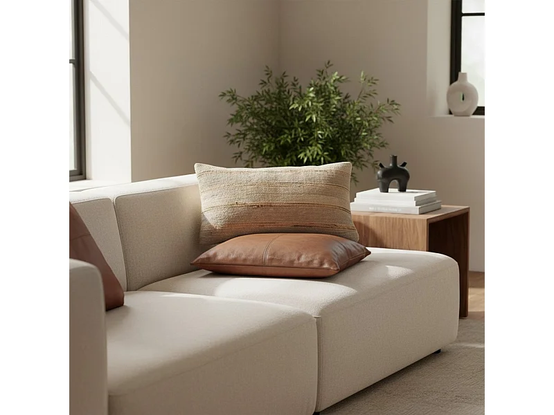 Coussin en rotin naturel 50x30 cm-Litza