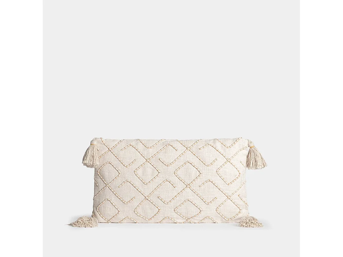 Coussin en tissu beige 50x30 cm-Gama