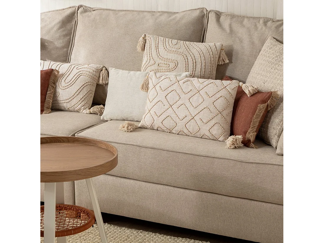 Coussin en tissu beige 50x30 cm-Gama