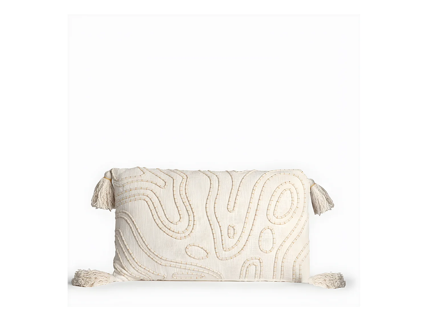 Coussin en tissu beige 50x30 cm-Gawa