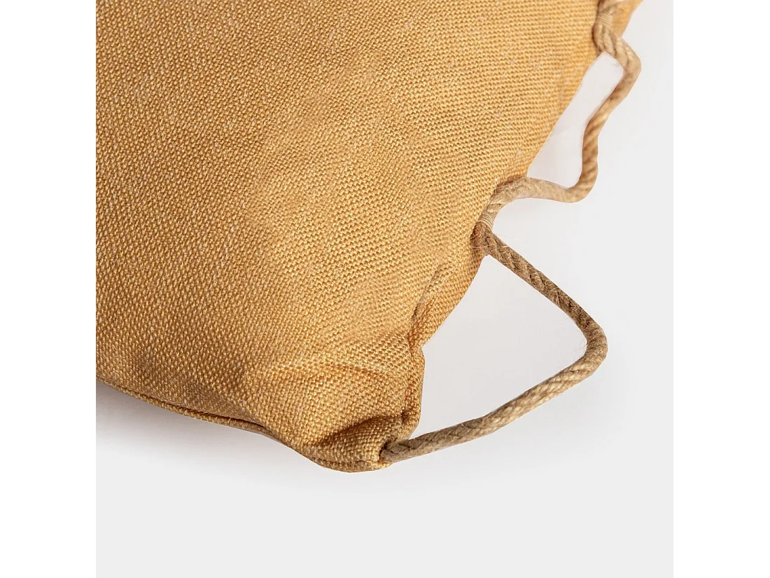 Coussin en fibre naturelle moutarde 45x45 cm-Kymo