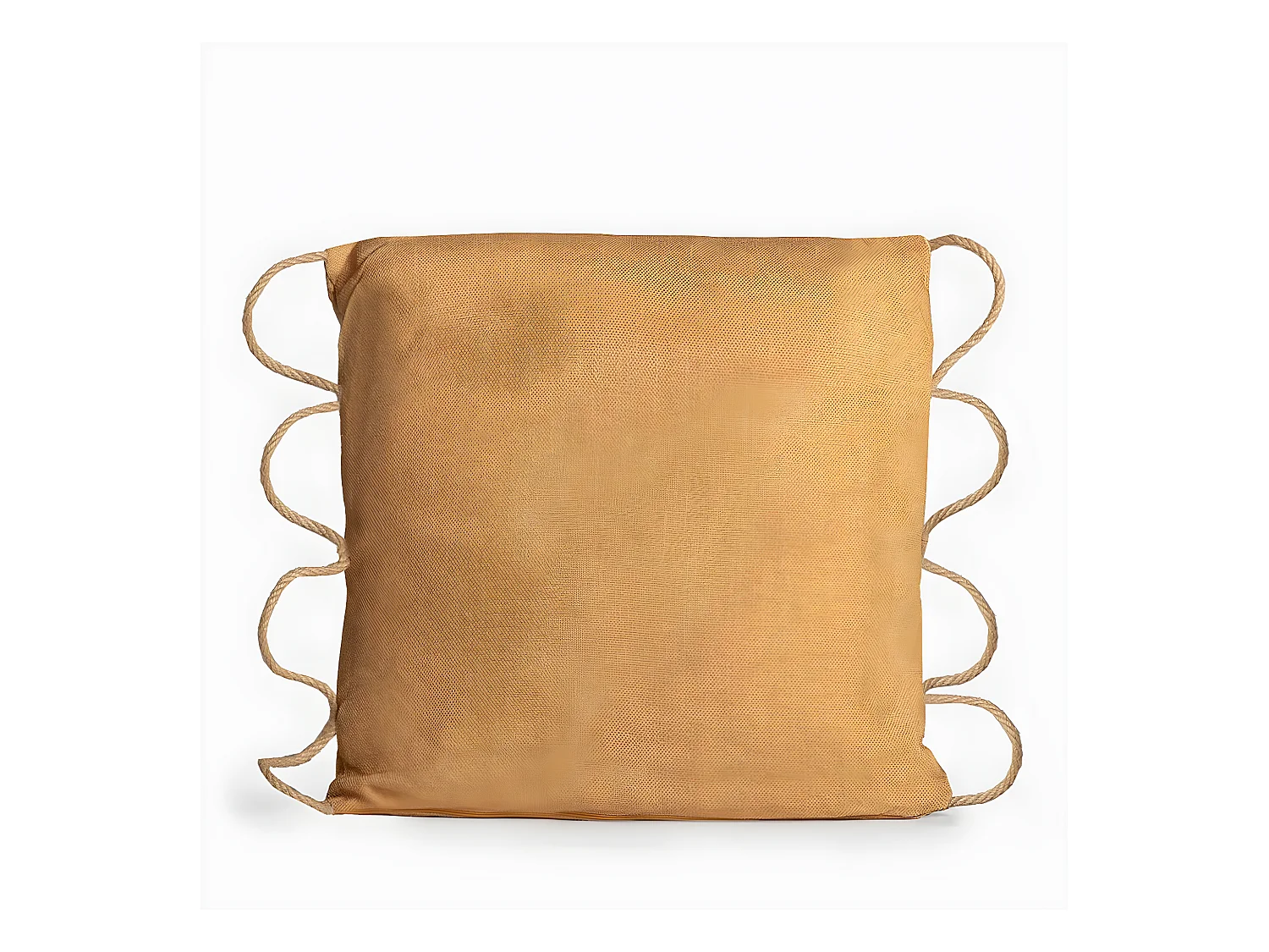 Coussin en fibre naturelle moutarde 45x45 cm-Kymo