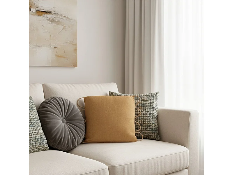 Cojín de Fibra natural Mostaza 45 x 45- Kymo