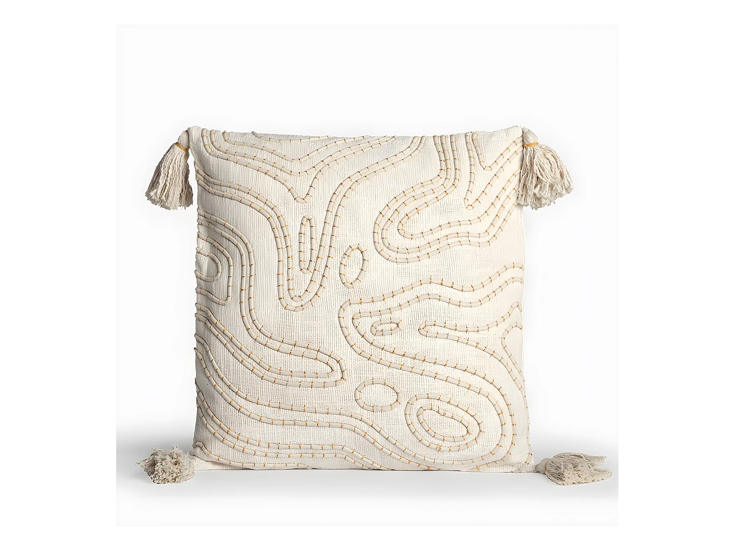 Coussin en tissu beige 45x45 cm-Gawa