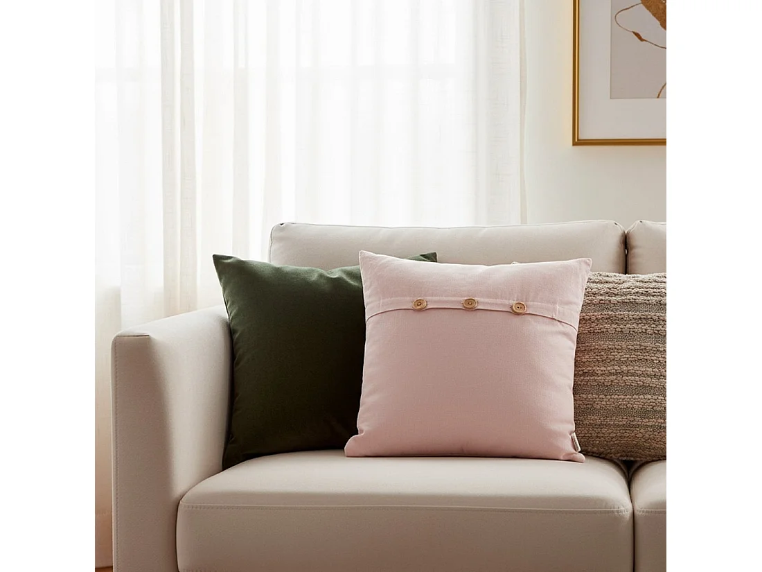 Coussin en tissu rose 40x40 cm-Buton