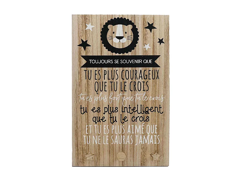 Plaque murale citation pour enfant Garçon