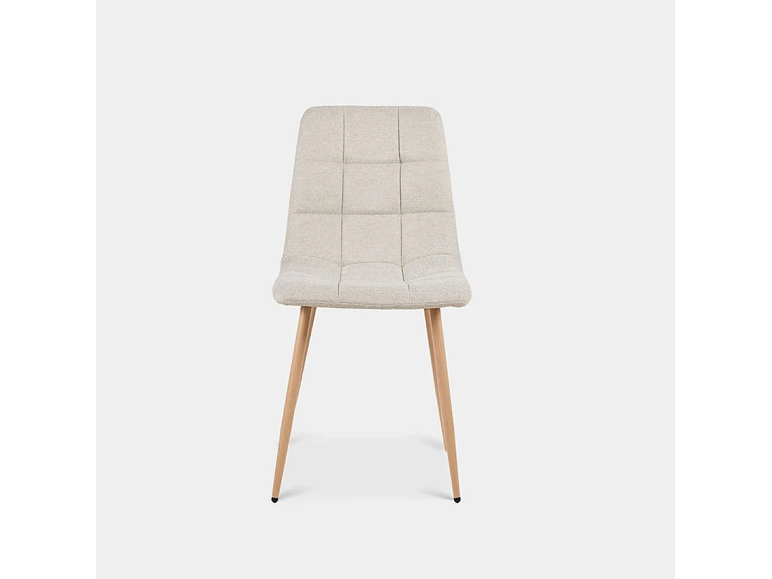 Chaise de salle à manger en tissu beige 43x88 cm-Ailan
