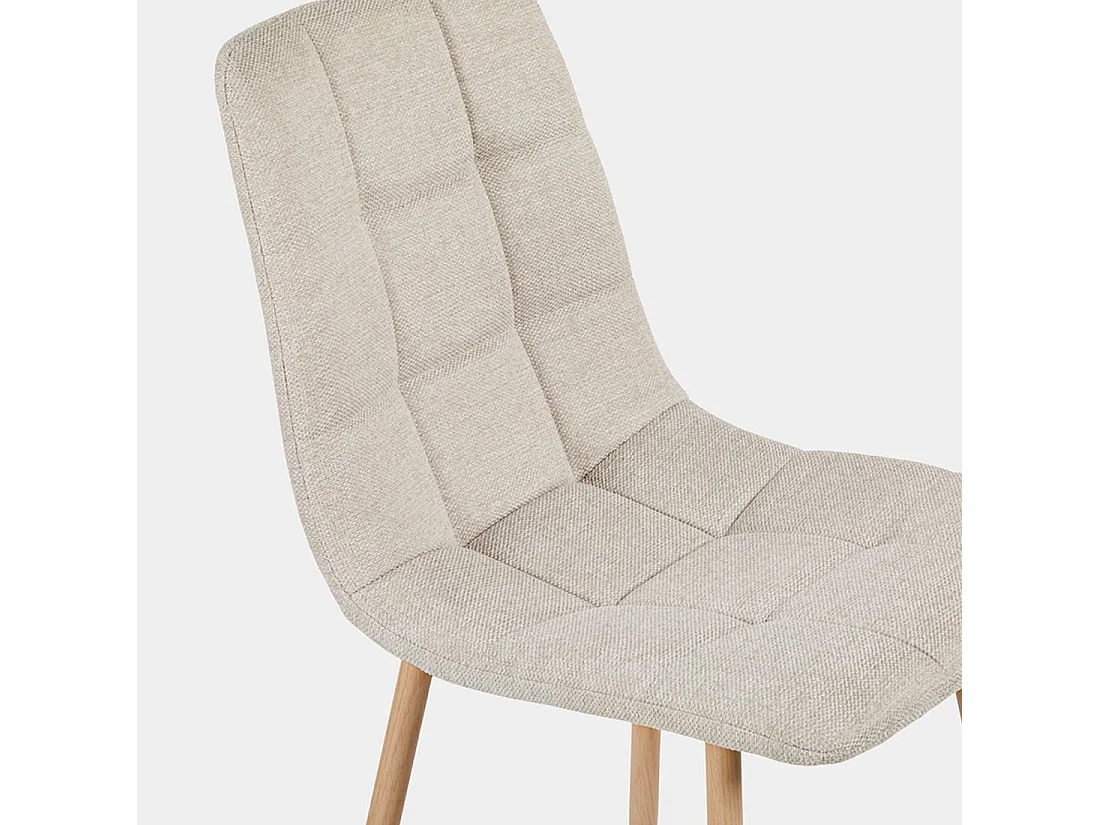 Chaise de salle à manger en tissu beige 43x88 cm-Ailan