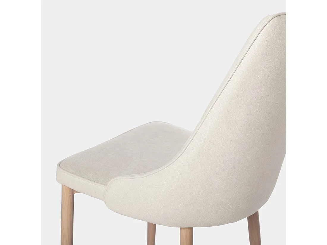 Chaise de salle à manger en tissu beige 45x95 cm-Agnes