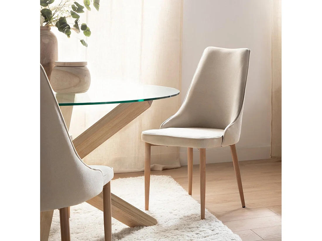 Packs 4 sillas Beige 45 x 95 cm