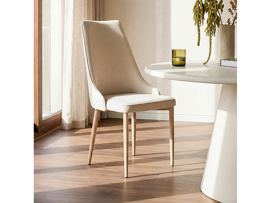 Packs 4 sillas Beige 45 x 95 cm