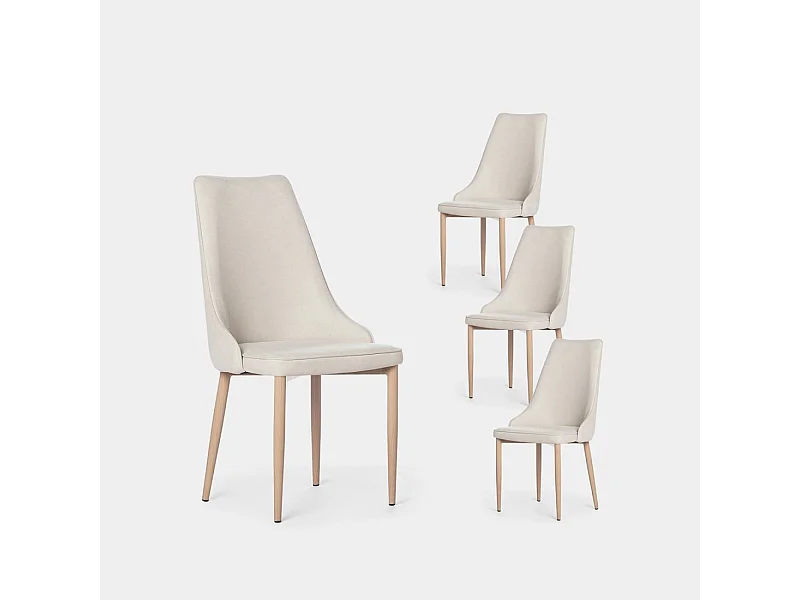Packs 4 sillas Beige 45 x 95 cm