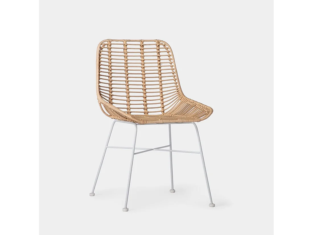 Chaise d'extérieur en rotin naturel 52x85 cm-Lui