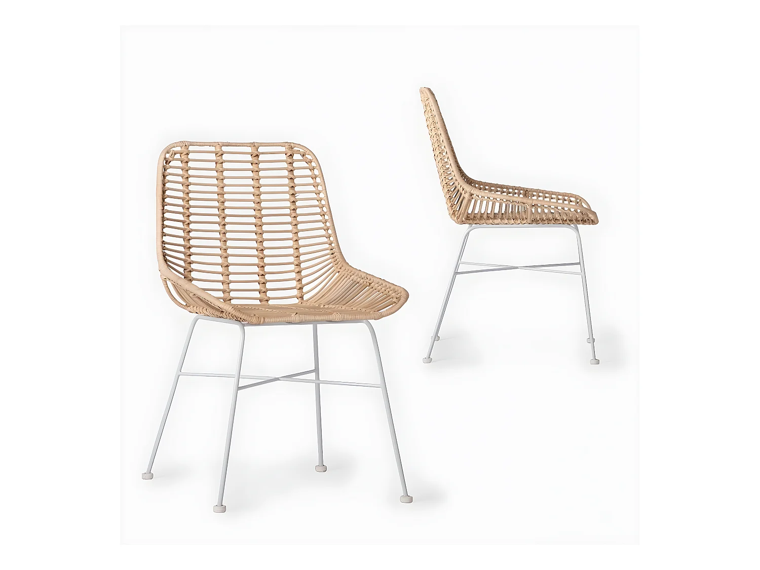 Chaise d'extérieur en rotin naturel 52x85 cm-Lui