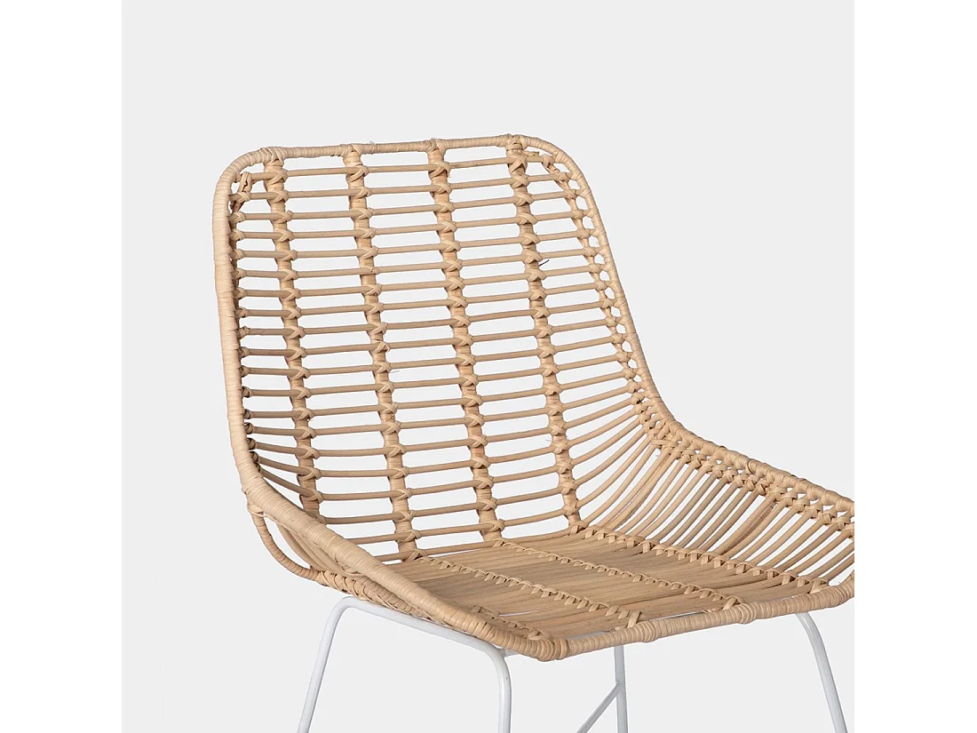 Chaise d'extérieur en rotin naturel 52x85 cm-Lui