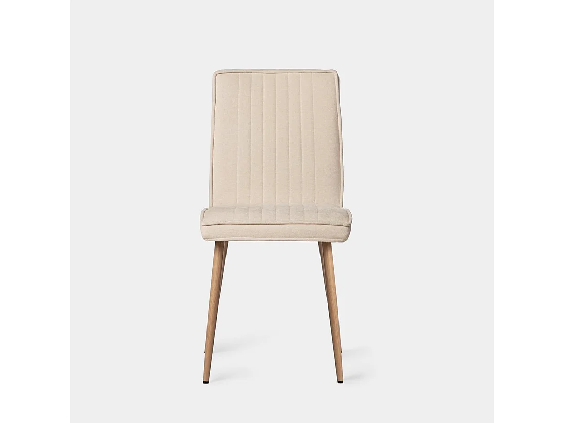 Chaise de salle à manger en tissu beige 44x86 cm-Mika