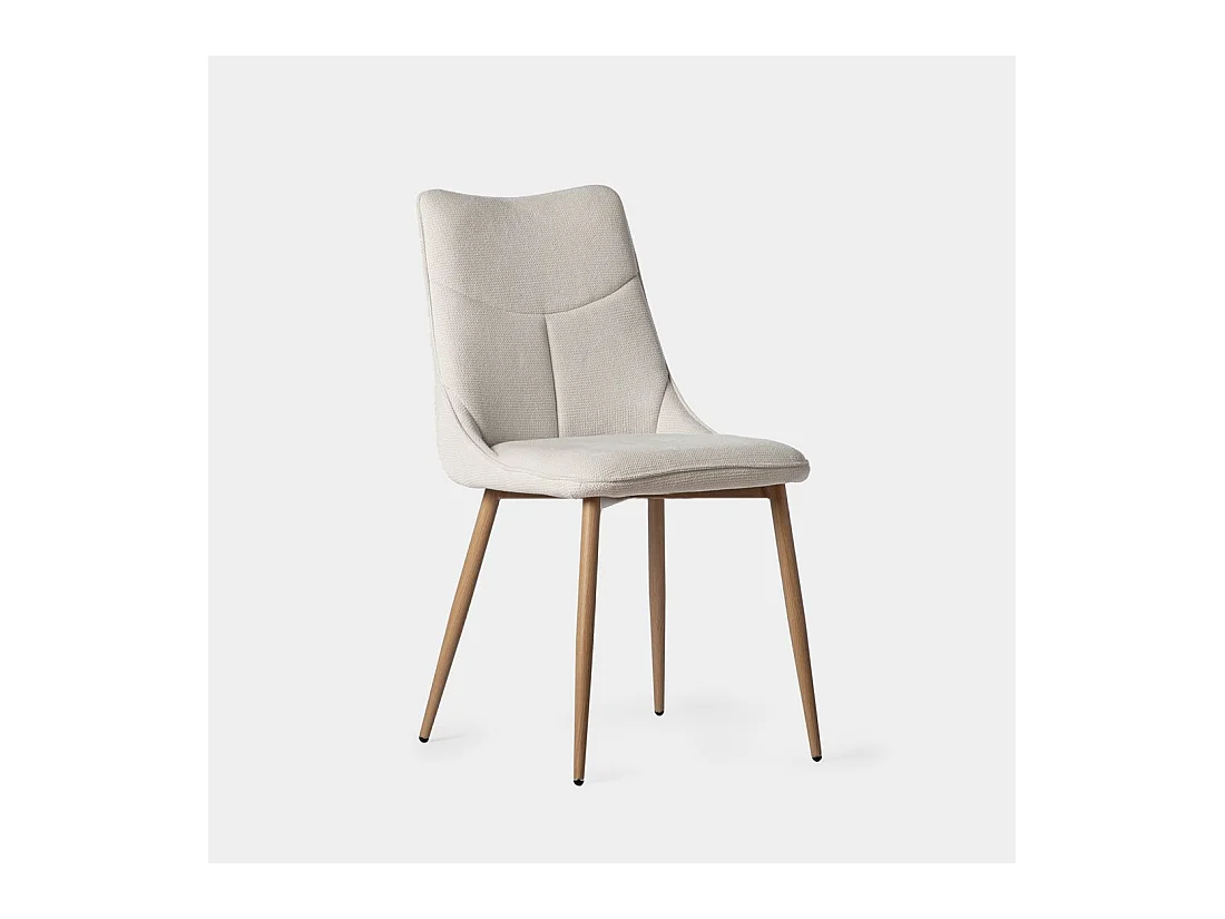 Chaise de salle à manger en tissu beige 46x85 cm-Selma