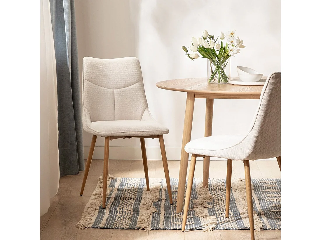 Silla de comedor de Tela Beige 85 x 46- Selma