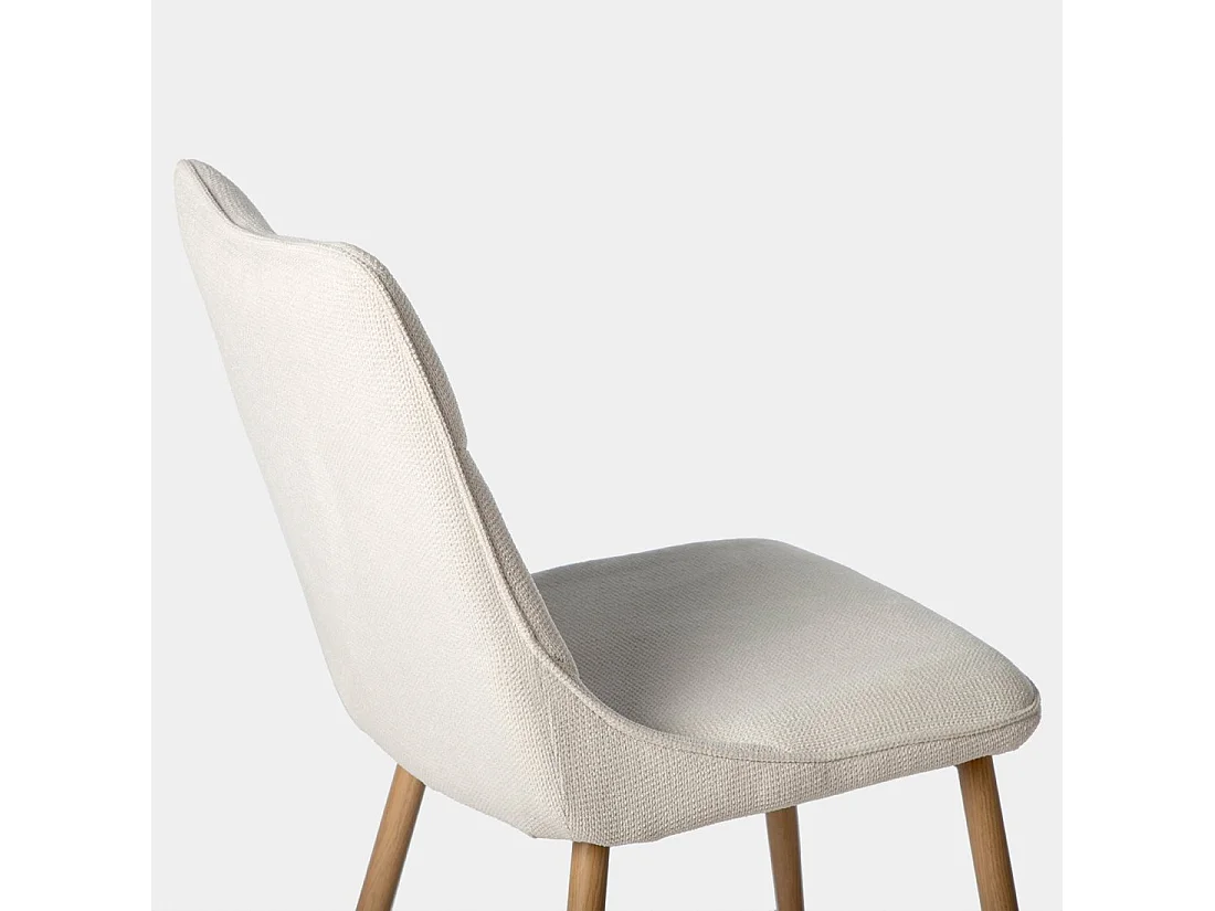 Silla de comedor de Tela Beige 85 x 46- Selma