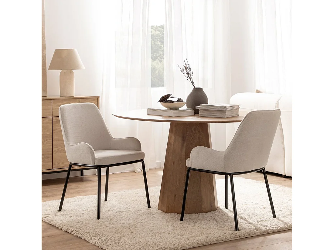 Silla de comedor de Tela Beige 84 x 55- Dama