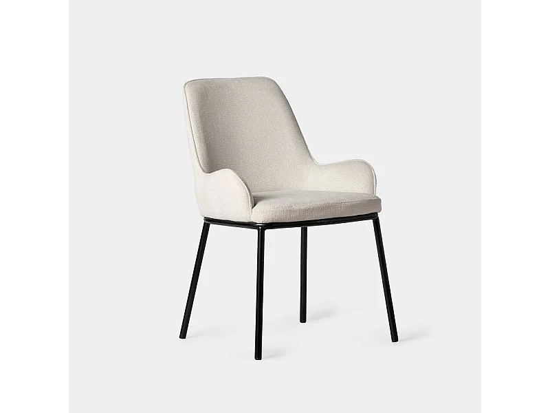 Chaise de salle à manger en tissu beige 55x84 cm-Dama