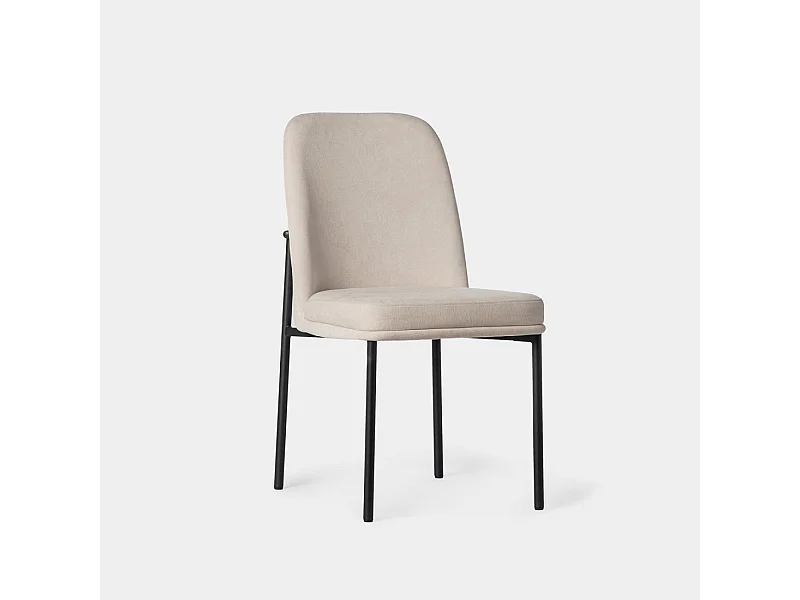 Silla de comedor de Tela Beige 87 x 46- Leila