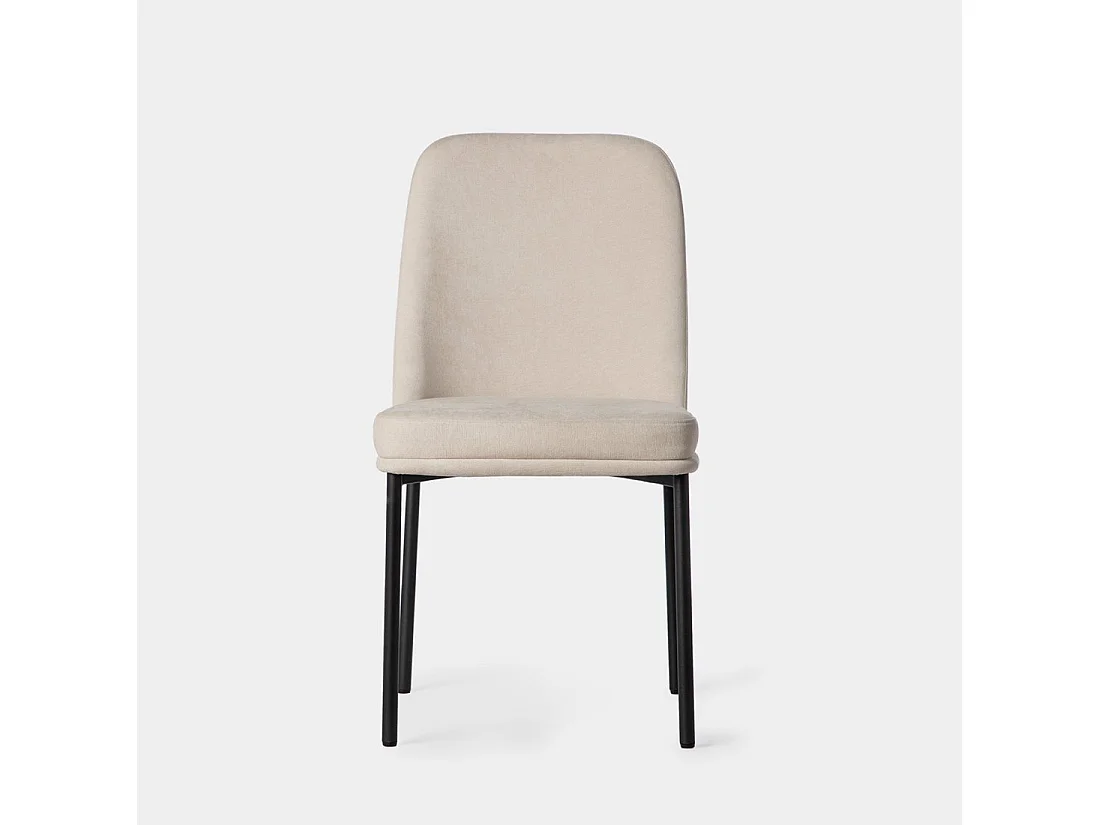 Chaise de salle à manger en tissu beige 46x87 cm-Leila