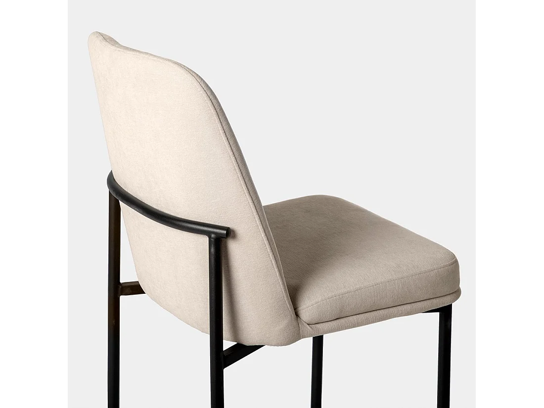 Chaise de salle à manger en tissu beige 46x87 cm-Leila