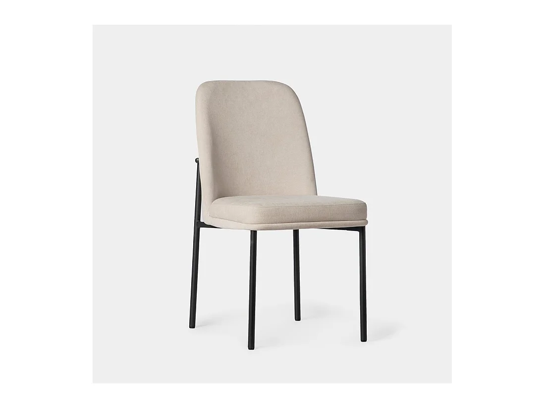 Chaise de salle à manger en tissu beige 46x87 cm-Leila