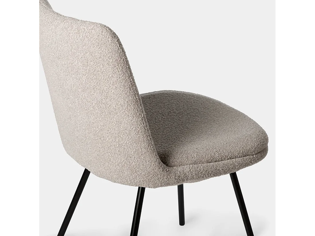 Chaise de salle à manger en tissu gris taupe 46x83 cm-Tera