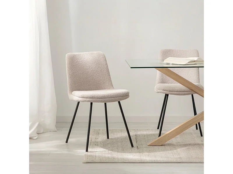 Silla de comedor de Tela Gris topo 83 x 46- Tera