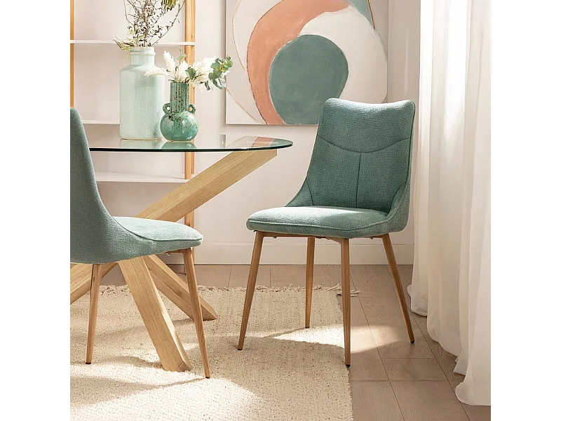Silla de comedor de Tela Menta 85 x 46- Selma