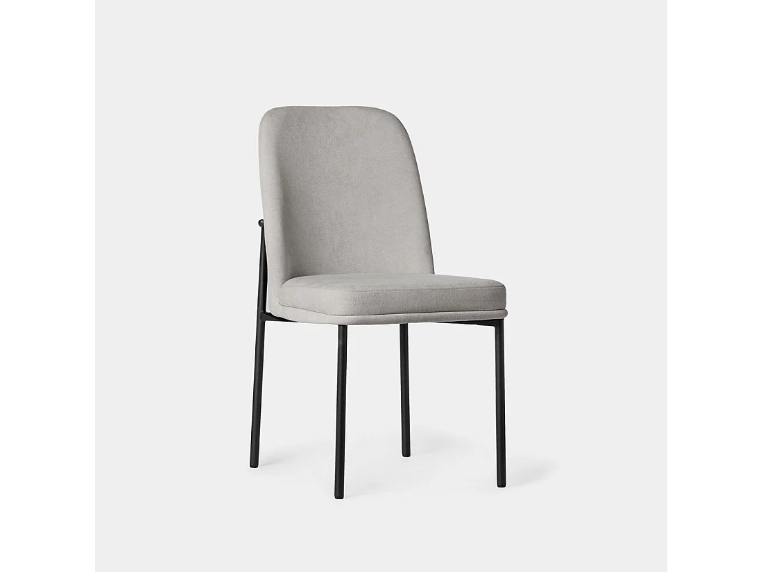 Chaise de salle à manger en tissu gris 46x87 cm-Leila