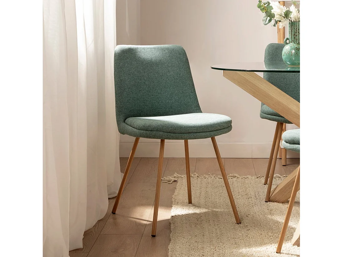 Chaise de salle à manger en tissu menthe 46x83 cm-Tera