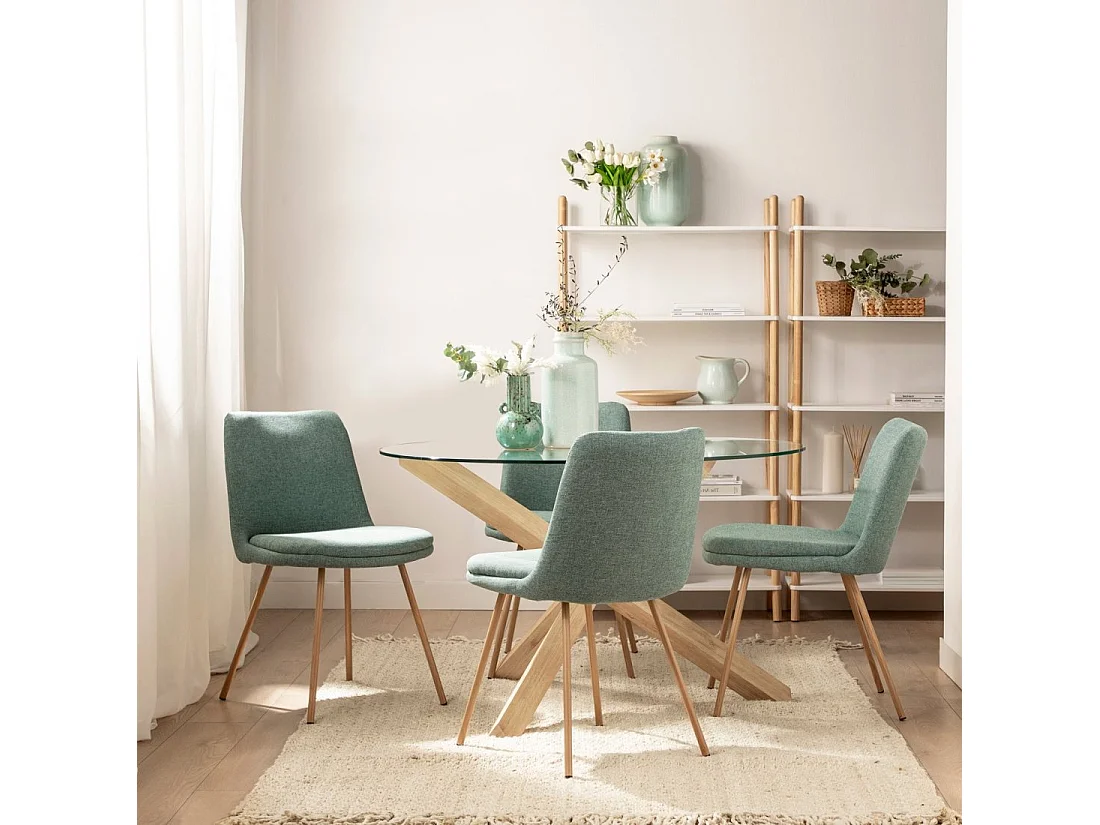 Chaise de salle à manger en tissu menthe 46x83 cm-Tera