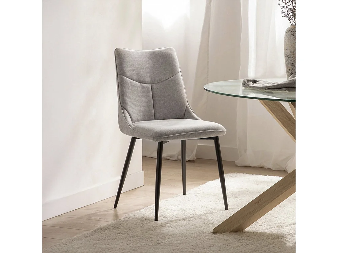 Silla de comedor de Tela Gris 85 x 46- Selma