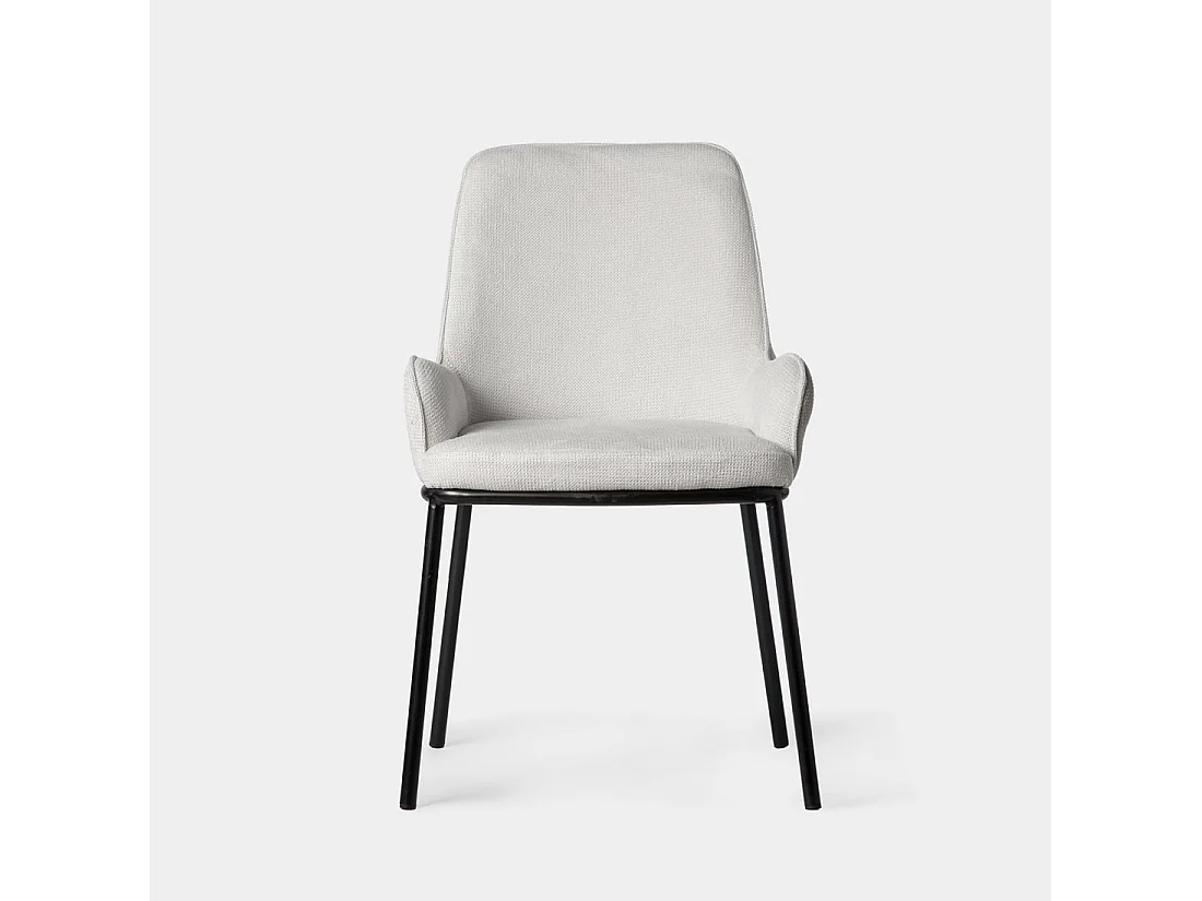 Chaise de salle à manger en tissu gris 55x84 cm-Dama