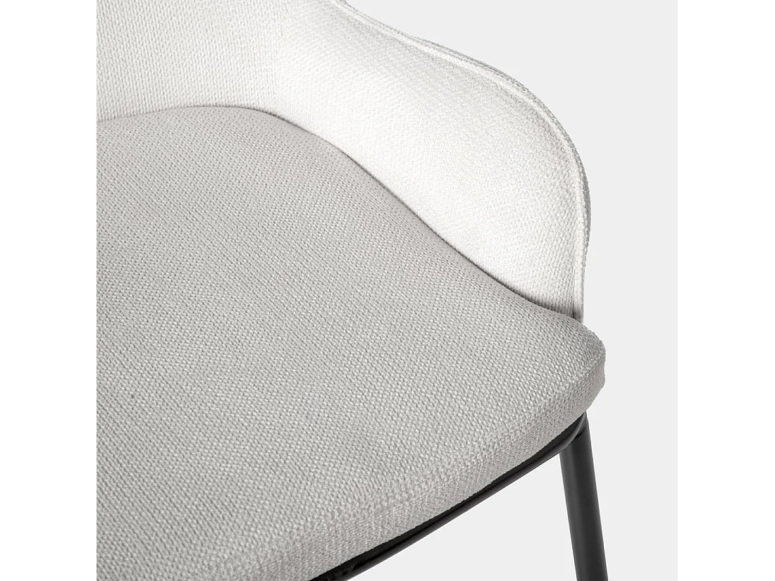 Chaise de salle à manger en tissu gris 55x84 cm-Dama