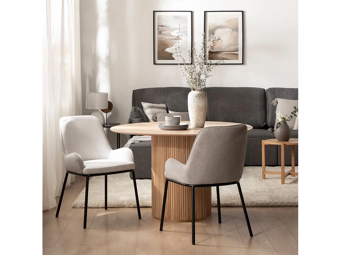 Chaise de salle à manger en tissu gris 55x84 cm-Dama