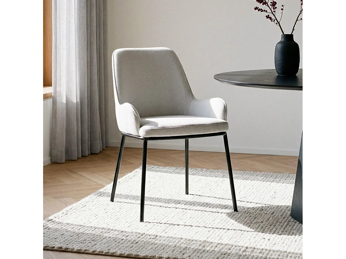 Chaise de salle à manger en tissu gris 55x84 cm-Dama