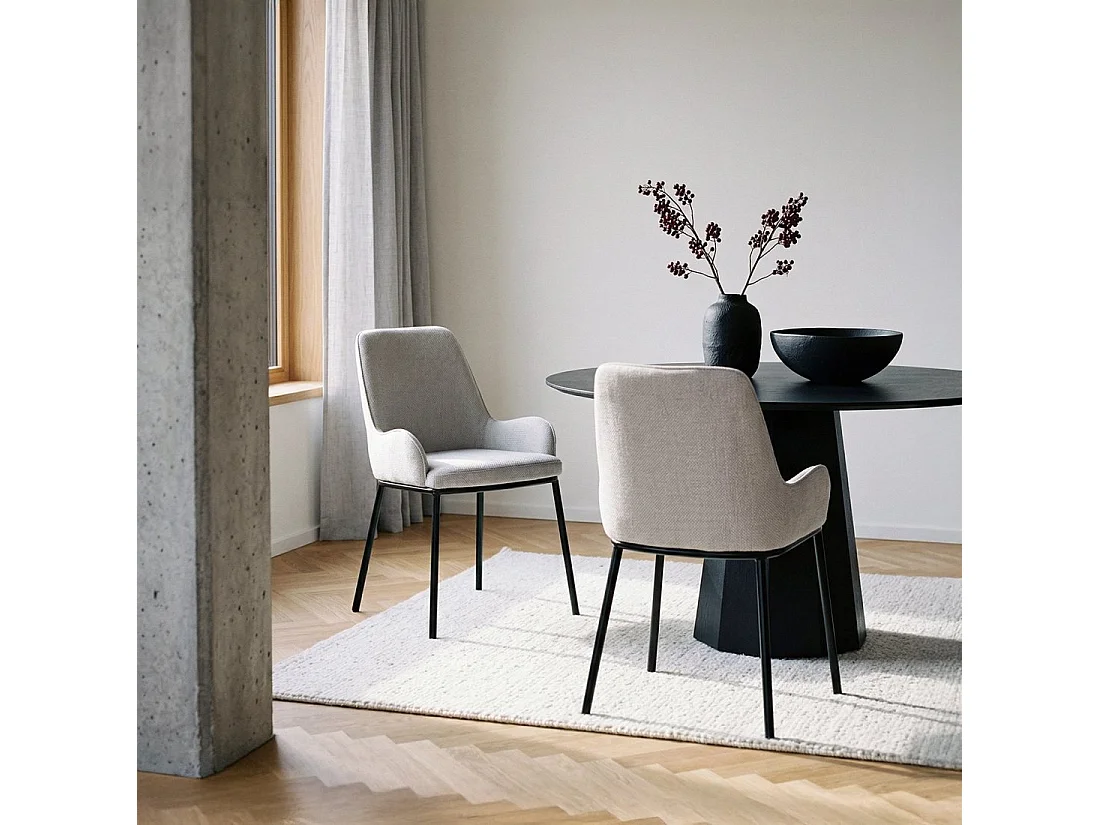Chaise de salle à manger en tissu gris 55x84 cm-Dama